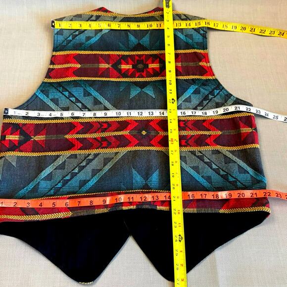 True Grit Vintage Southwest Aztec Tapestry Vest Tuxedo Woven Men Size L / 4 USA - Picture 10 of 11